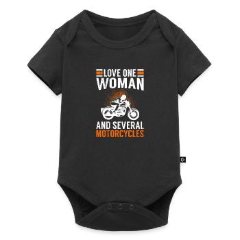 Love One Woman And Several Motorcycles Motorcycle - Baby Premium short-sleeve bodysuit - black - Front