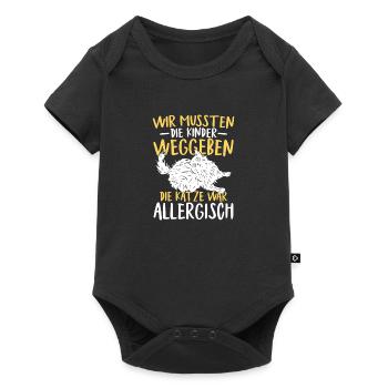Katze war allergisch - Baby Premium Kurzarmbody - Schwarz - Vorne