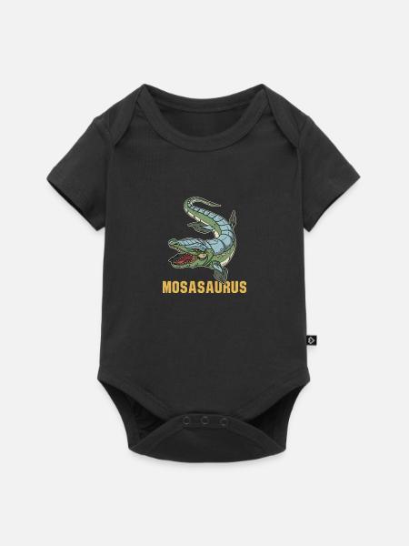 Mosasaurus Dinosaurier Kinder Schule Geschenk - Baby Premium Kurzarmbody - Schwarz