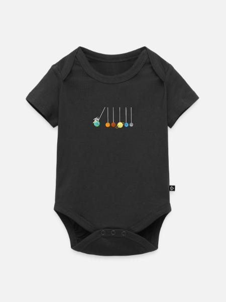 Sonnensystem Lollipop Planet Astronaut - Baby Premium Kurzarmbody - Schwarz