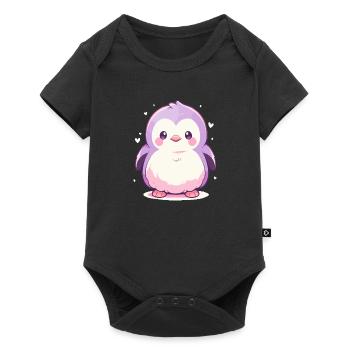 Cute Chibi Penguin - Cute Cartoon Design - Baby Premium short-sleeve bodysuit - black - Front