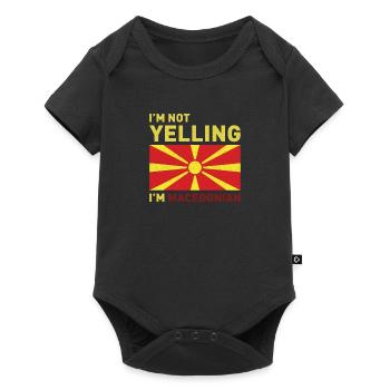 Macédoine Voyage Balkans Drapeau Macédonien - Body à manches courtes Premium Bébé - noir - Devant