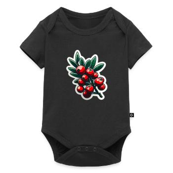 Red berry branch - Baby Premium Kurzarmbody - Schwarz - Vorne