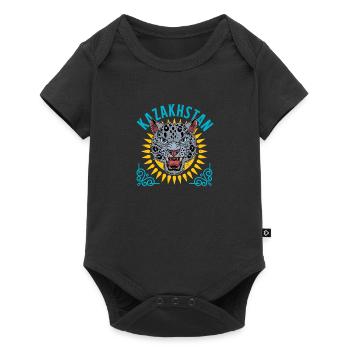 Schneeleopard Kasachstan Asien UdSSR Astana - Baby Premium Kurzarmbody - Schwarz - Vorne