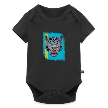 Kasachstan Jurte Scheeleopard Kasachisch - Baby Premium Kurzarmbody - Schwarz - Vorne