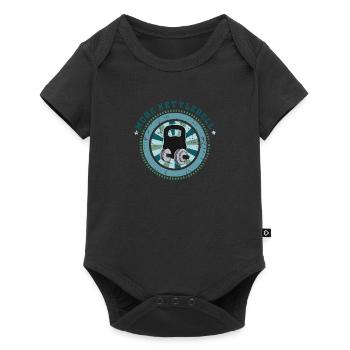 Kettlebell Muskelaufbau Fitness Hantel Sport - Baby Premium Kurzarmbody - Schwarz - Vorne