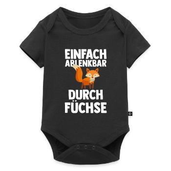 Fuchs Tier Fuchs-Fans Geschenk - Baby Premium Kurzarmbody - Schwarz - Vorne