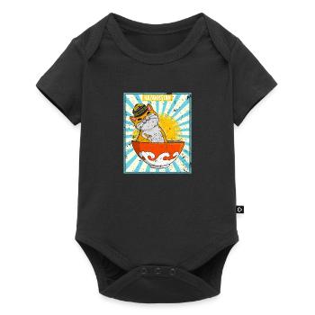 Kasachisch Kasachstan National Flagge Katze - Baby Premium Kurzarmbody - Schwarz - Vorne