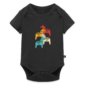 Schweden Herkunft Urlaub Skandinavien Reise - Baby Premium Kurzarmbody - Schwarz - Vorne