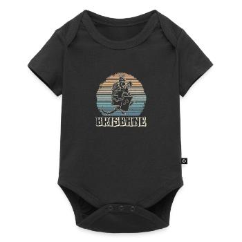 Australien Reise Urlaub Känguru Symbol Urlaub - Baby Premium Kurzarmbody - Schwarz - Vorne