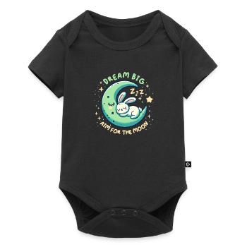 Aim For The Moon. Cute, Tired sleeping Rabbit. - Baby Premium short-sleeve bodysuit - black - Front