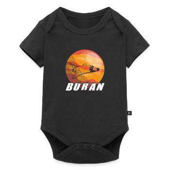 Energia Buran Weltraum UdSSR Raumschiff - Baby Premium Kurzarmbody - Schwarz - Vorne