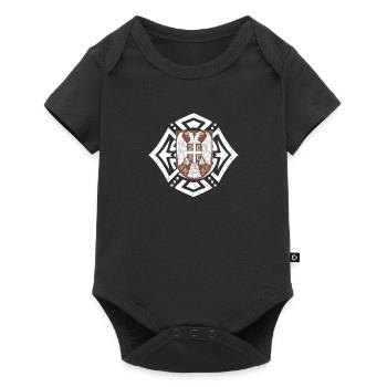 Serbien Herkunft Flagge Landesfarben Heimat Serbe - Baby Premium Kurzarmbody - Schwarz - Vorne