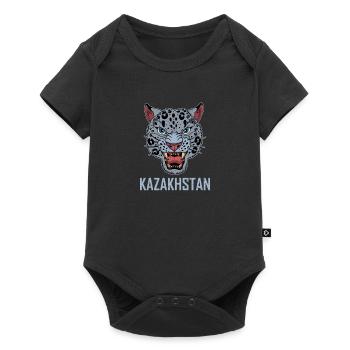 Kasachstan Kasach UdSSR Asien Schneeleopard - Baby Premium Kurzarmbody - Schwarz - Vorne