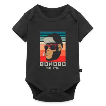 Lustiges Affe Schimpanse DNA - Baby Premium Kurzarmbody - Schwarz - Vorne