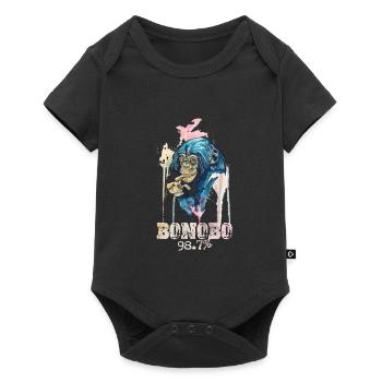 Lustiges Affe Schimpanse DNA - Baby Premium Kurzarmbody - Schwarz - Vorne