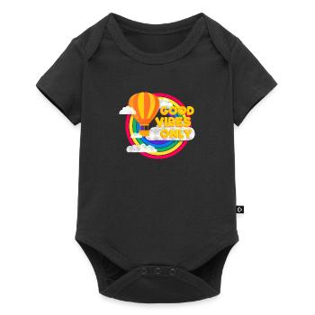 Balloon & Rainbow (Good Vibes) - Baby Premium short-sleeve bodysuit - black - Front