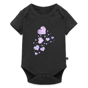 coeurs de peinture - Body à manches courtes Premium Bébé - noir - Devant