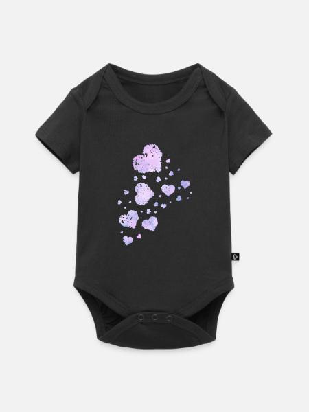 Herzen malen - Baby Premium Kurzarmbody - Schwarz