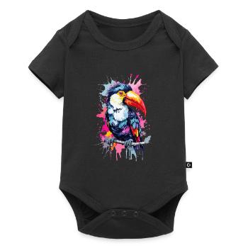 Tucan Bird Colorful - Baby Premium short-sleeve bodysuit - black - Front