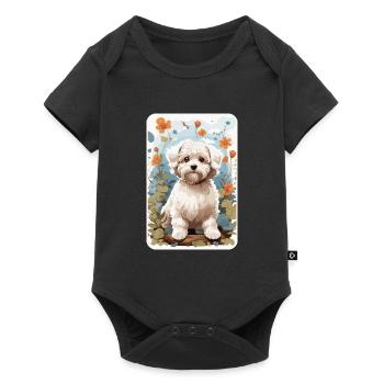 Bichon Havanais, Bichon Havenese, Dog in Natuen - Baby Premium short-sleeve bodysuit - black - Front
