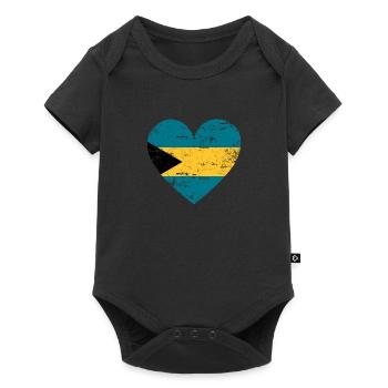 Bahamas Flag Heart - Baby Premium short-sleeve bodysuit - black - Front