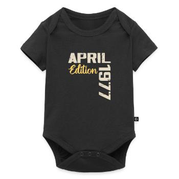 Birthday 47 Years April 1977 Anniversary Gift - Baby Premium short-sleeve bodysuit - black - Front