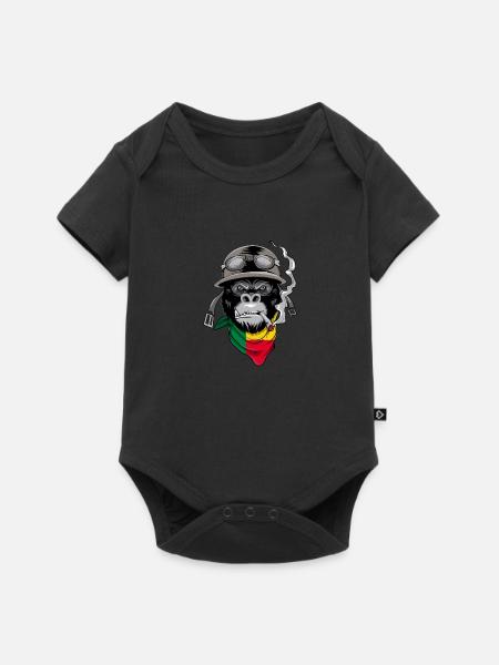 Benin - Baby Premium Kurzarmbody - Schwarz
