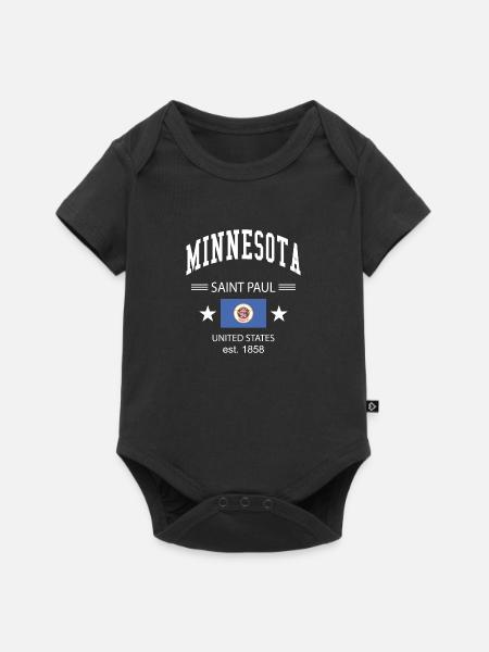 Minnesota - Baby Premium Kurzarmbody - Schwarz