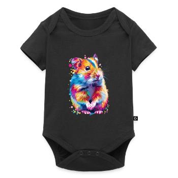 Cute Hamster Rainbow Colors - Baby Premium short-sleeve bodysuit - black - Front