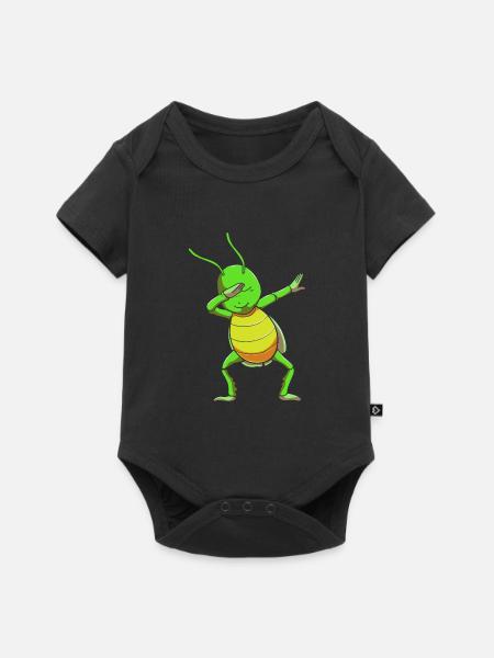 Grashüpfer Heuschrecke - Baby Premium Kurzarmbody - Schwarz