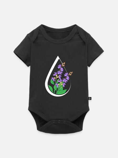 Ätherisches Öl - Baby Premium Kurzarmbody - Schwarz