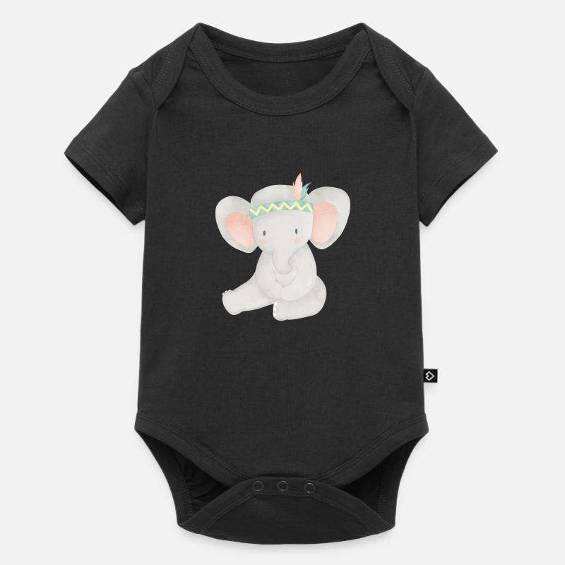 Boho elephant - Baby Premium short-sleeve bodysuit - black