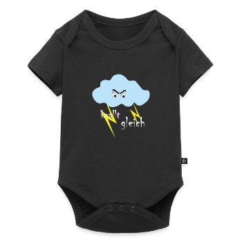 die lustige Gewitter Wolke - Baby Premium Kurzarmbody - Schwarz - Vorne