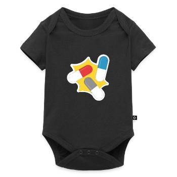 Pop art design gift retro capsule drug - Baby Premium short-sleeve bodysuit - black - Front