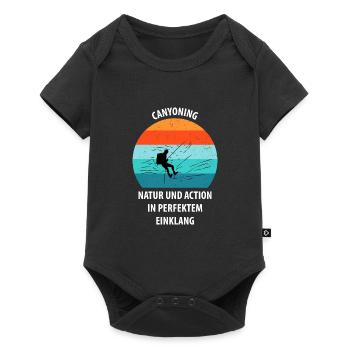 Canyoning Bergsteigen Klettern Wandern Berge - Baby Premium Kurzarmbody - Schwarz - Vorne