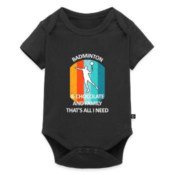 Badminton Badminton Badminton Player Chocolat - Body à manches courtes Premium Bébé - noir - Devant