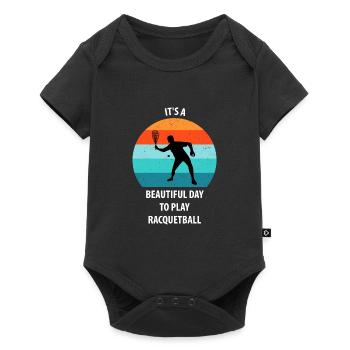 Racqueetball - Body à manches courtes Premium Bébé - noir - Devant