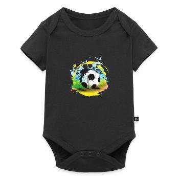 Football cadeau de football vêtements garçons filles - Body à manches courtes Premium Bébé - noir - Devant