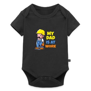 My dad is at work - Baby Premium short-sleeve bodysuit - black - Front