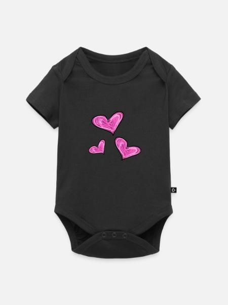 Herzen Herz - Baby Premium Kurzarmbody - Schwarz