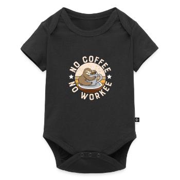No Coffee No Workee, sloth with coffee, - Baby Premium short-sleeve bodysuit - black - Front