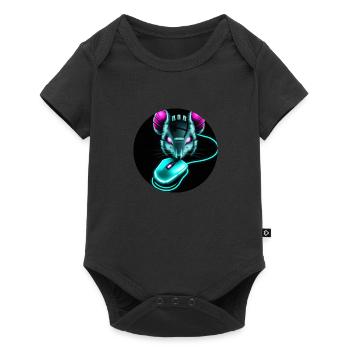 Cyber-Maus - Baby Premium Kurzarmbody - Schwarz - Vorne