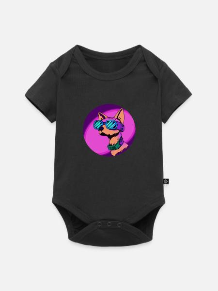 Cyber-Hund - Baby Premium Kurzarmbody - Schwarz