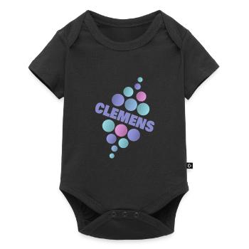 Pet Animal First name Clemens - Baby Premium short-sleeve bodysuit - black - Front