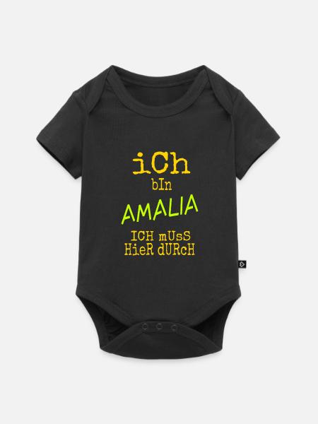 Amalia - Baby Premium Kurzarmbody - Schwarz