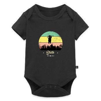 Sloth Vintage Retro Animals Sunset - Baby Premium short-sleeve bodysuit - black - Front