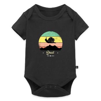 Snail Vintage Retro Animals Sunset - Baby Premium short-sleeve bodysuit - black - Front