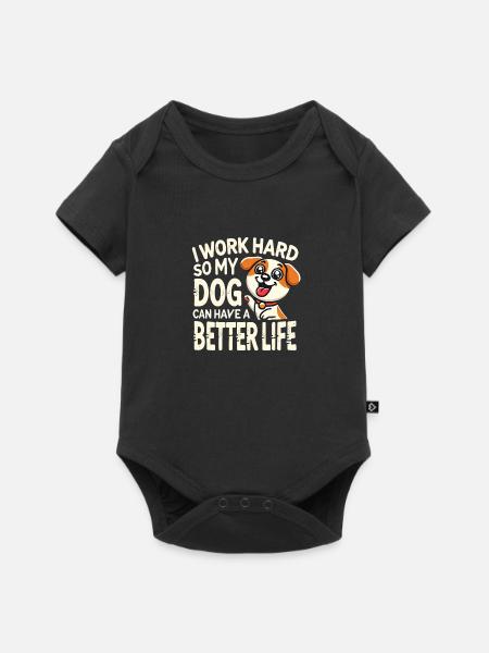 Harte Arbeit für den besten Freund 🐶💰 - Baby Premium Kurzarmbody - Schwarz