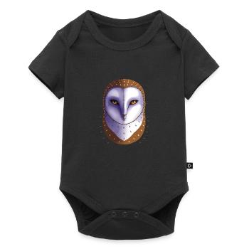 Schleiereule - Baby Premium Kurzarmbody - Schwarz - Vorne